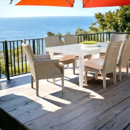 Hamptons Outdoor Furniture Wicker Dining Chair - LOOMLAN - Lloyd Flanders - Outdoor Dining Chairs