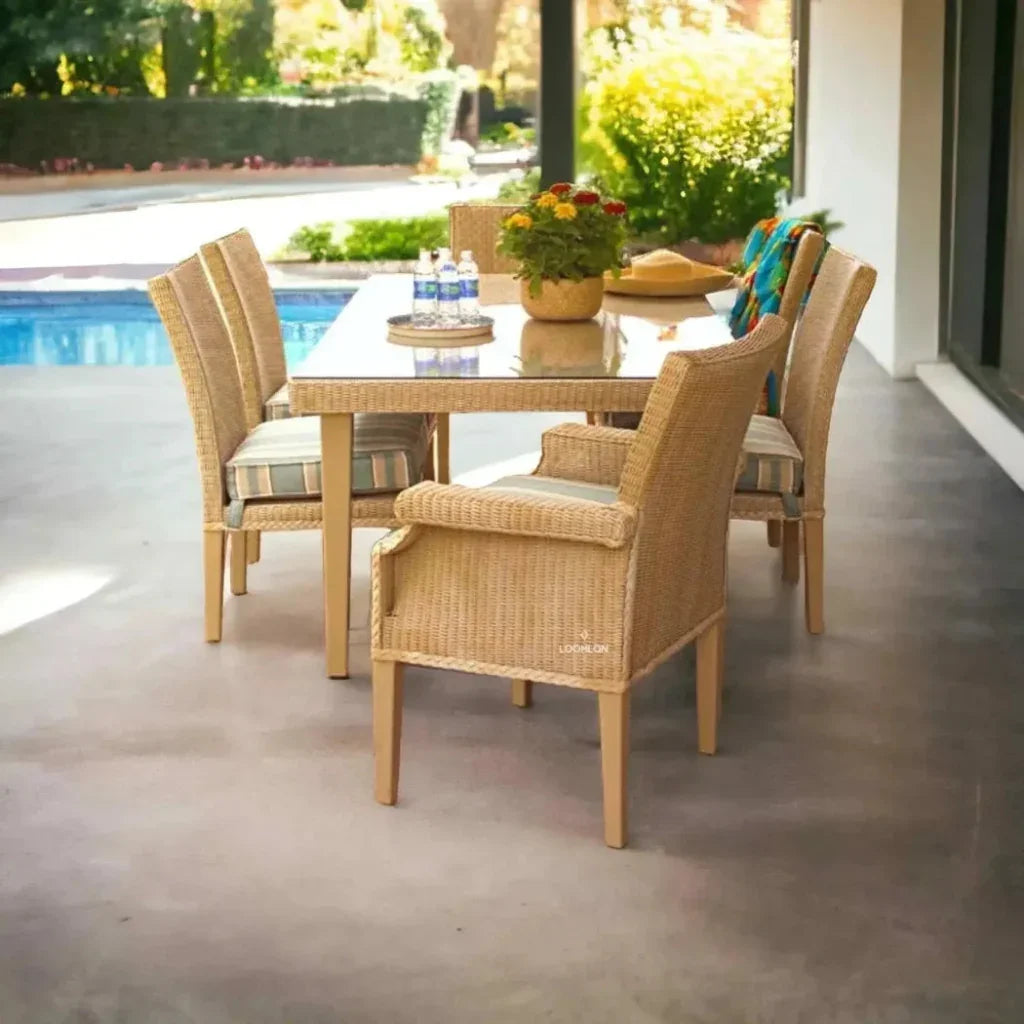 Hamptons Outdoor Furniture Wicker Dining Chair - LOOMLAN - Lloyd Flanders - Outdoor Dining Chairs