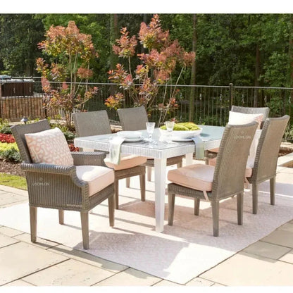 Hamptons Outdoor Furniture Wicker Dining Chair - LOOMLAN - Lloyd Flanders - Outdoor Dining Chairs