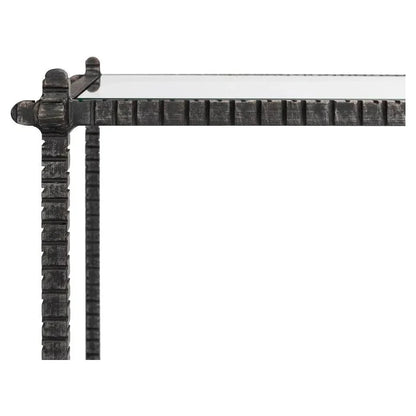 Hand Chased Iron Console Table Glass Shelf - LOOMLAN - Sarreid - Console Tables