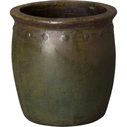 Handcrafted Round Ceramic Planter - LOOMLAN - Emissary - Planters