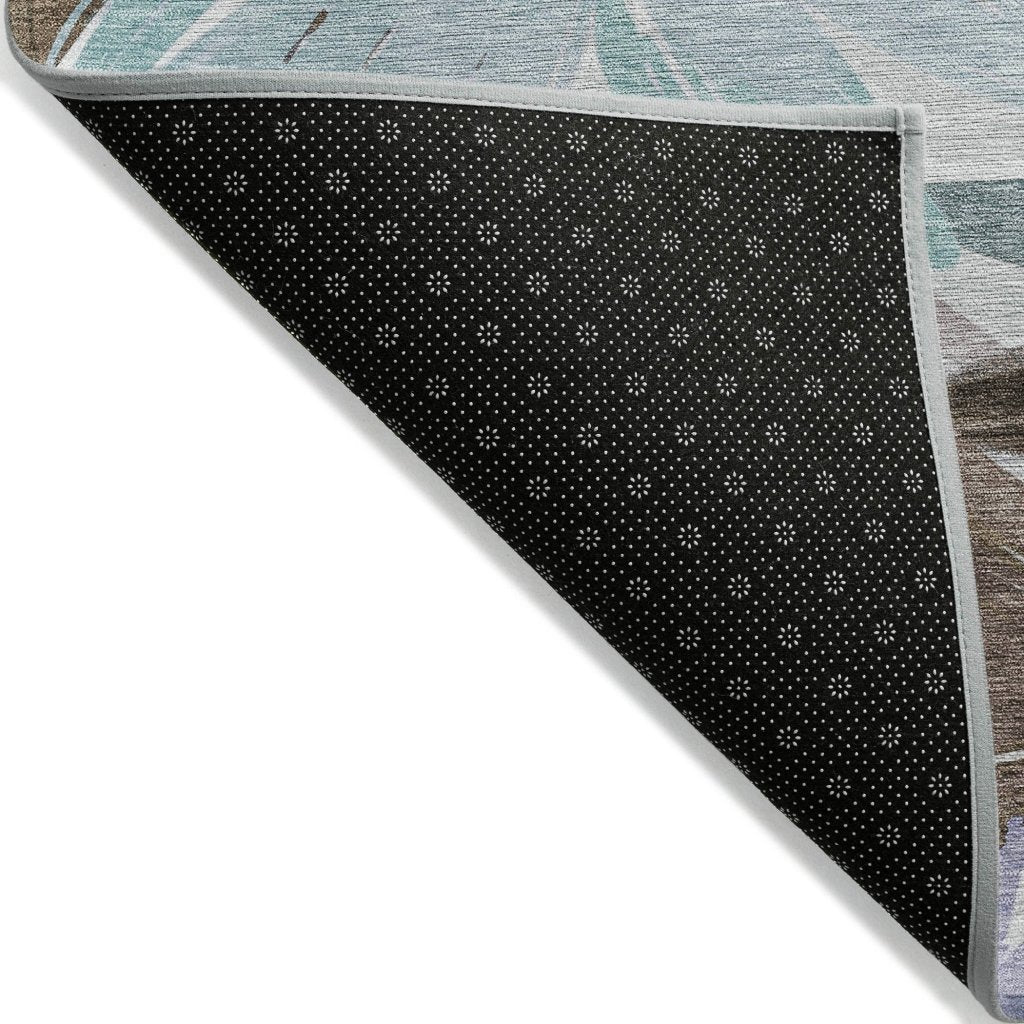LOOMLAN Rugs Handetta Brown Washable Indoor-Outdoor Rug