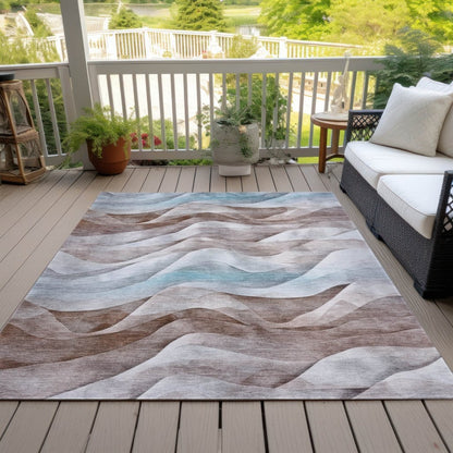 LOOMLAN Rugs Harmona Brown Washable Indoor-Outdoor Rug