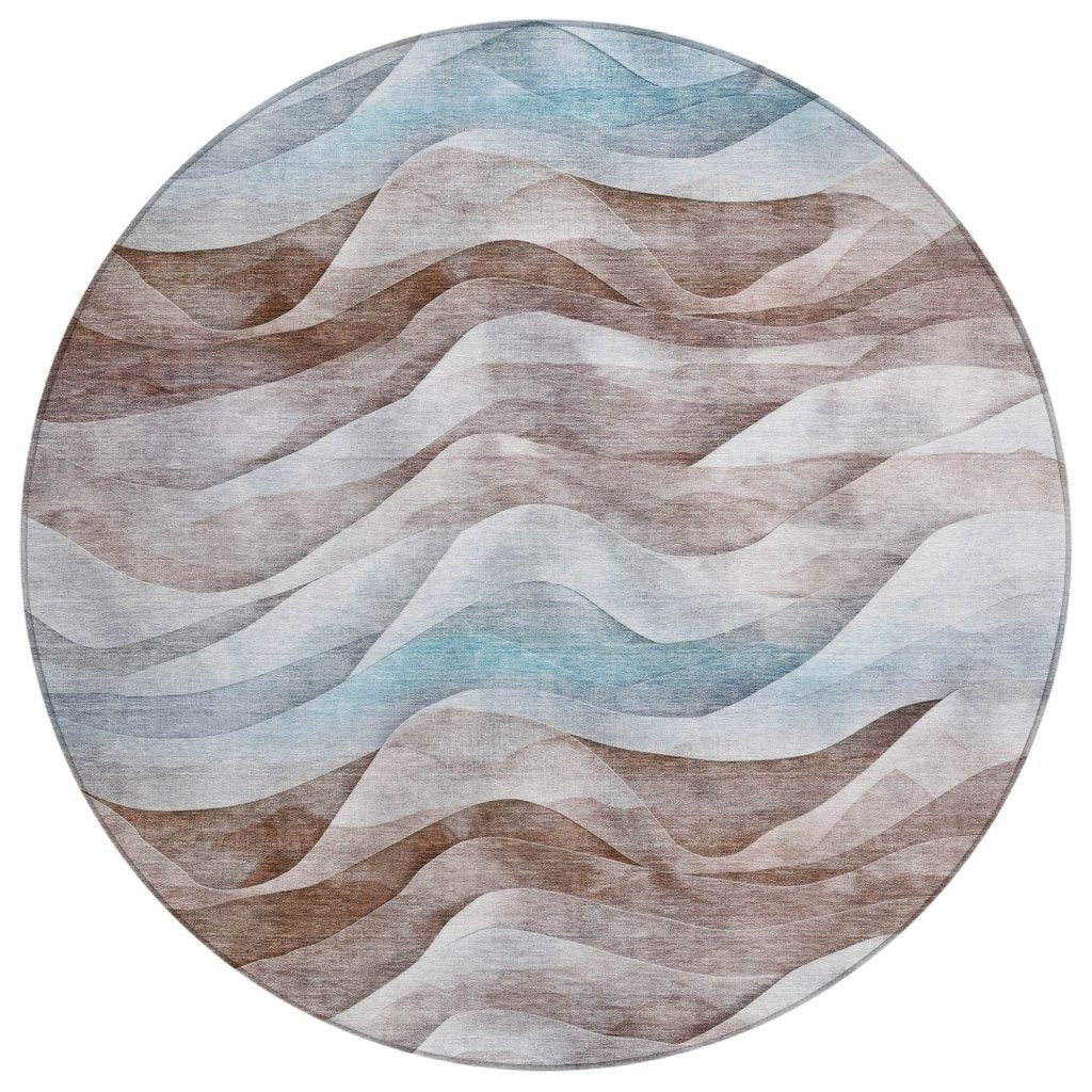 LOOMLAN Rugs Harmona Brown Washable Indoor-Outdoor Rug