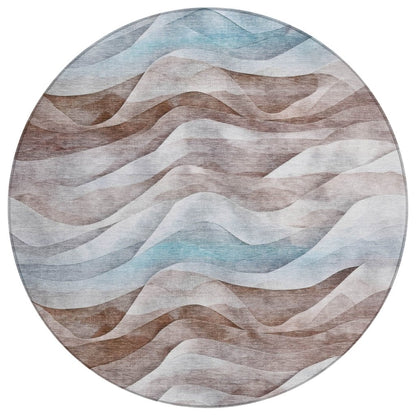 LOOMLAN Rugs Harmona Brown Washable Indoor-Outdoor Rug