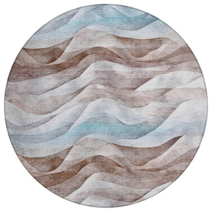 LOOMLAN Rugs Harmona Brown Washable Indoor-Outdoor Rug