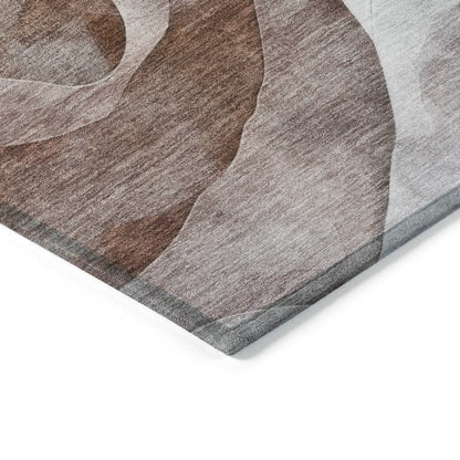 LOOMLAN Rugs Harmona Brown Washable Indoor-Outdoor Rug