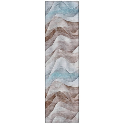 LOOMLAN Rugs Harmona Brown Washable Indoor-Outdoor Rug