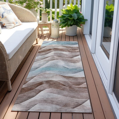 LOOMLAN Rugs Harmona Brown Washable Indoor-Outdoor Rug