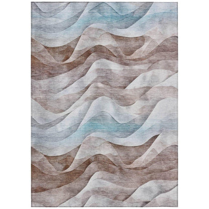 LOOMLAN Rugs Harmona Brown Washable Indoor-Outdoor Rug