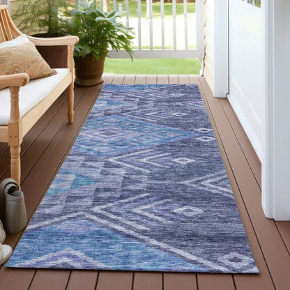 LOOMLAN Rugs Harmony Blue Washable Indoor-Outdoor Rug