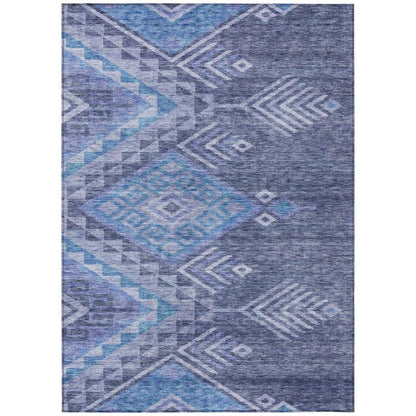 LOOMLAN Rugs Harmony Blue Washable Indoor-Outdoor Rug