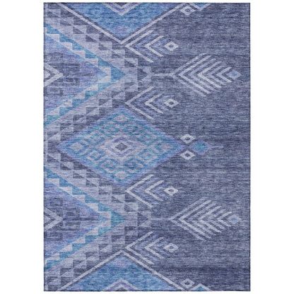 LOOMLAN Rugs Harmony Blue Washable Indoor-Outdoor Rug