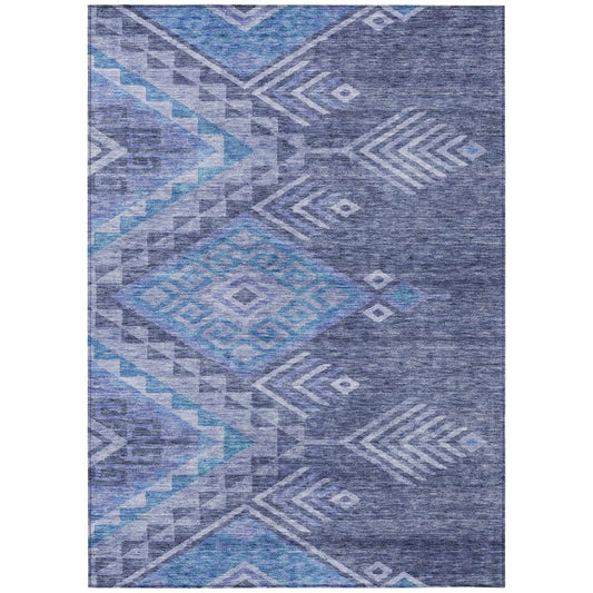 LOOMLAN Rugs Harmony Blue Washable Indoor-Outdoor Rug