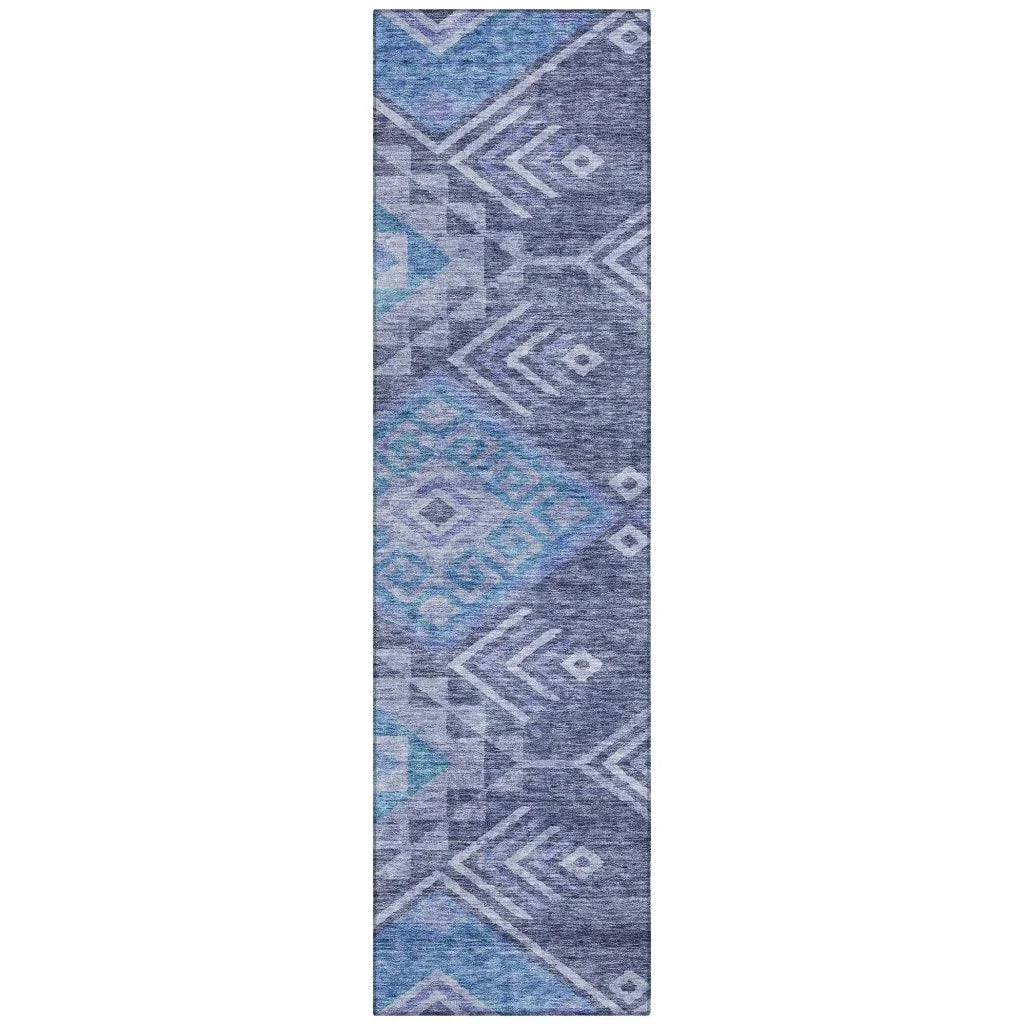 LOOMLAN Rugs Harmony Blue Washable Indoor-Outdoor Rug