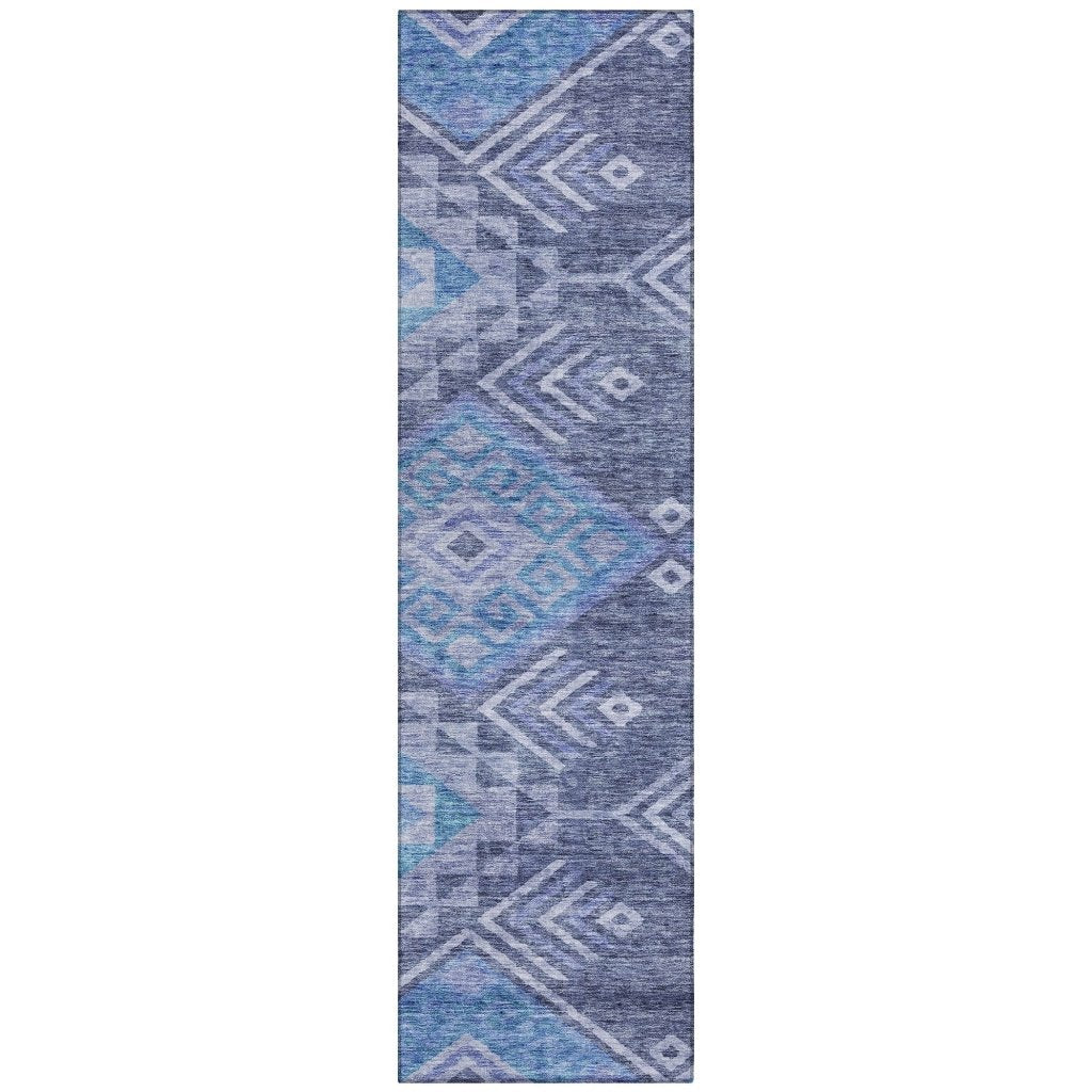 LOOMLAN Rugs Harmony Blue Washable Indoor-Outdoor Rug
