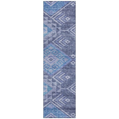 LOOMLAN Rugs Harmony Blue Washable Indoor-Outdoor Rug