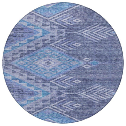 LOOMLAN Rugs Harmony Blue Washable Indoor-Outdoor Rug