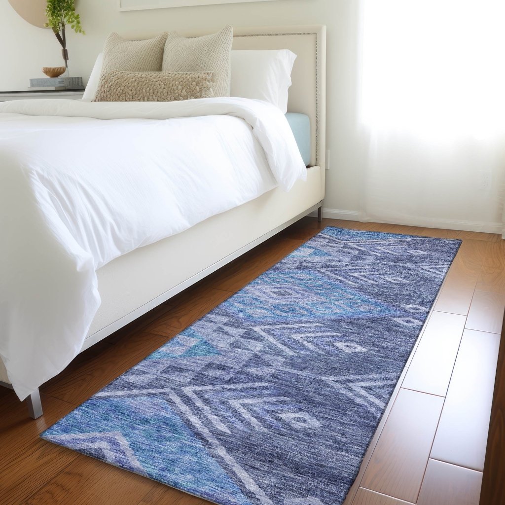 LOOMLAN Rugs Harmony Blue Washable Indoor-Outdoor Rug