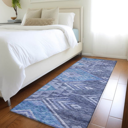 LOOMLAN Rugs Harmony Blue Washable Indoor-Outdoor Rug