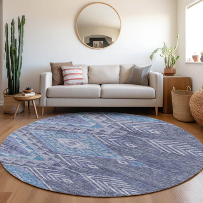 LOOMLAN Rugs Harmony Blue Washable Indoor-Outdoor Rug