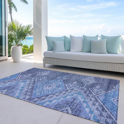 LOOMLAN Rugs Harmony Blue Washable Indoor-Outdoor Rug