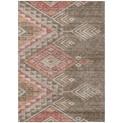 LOOMLAN Rugs Harmony Brown Washable Indoor-Outdoor Rug