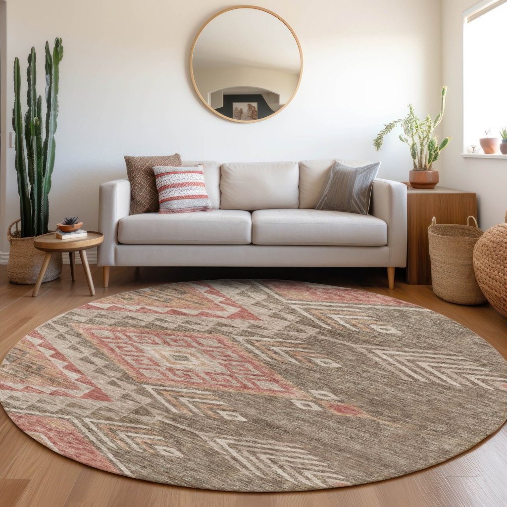 LOOMLAN Rugs Harmony Brown Washable Indoor-Outdoor Rug