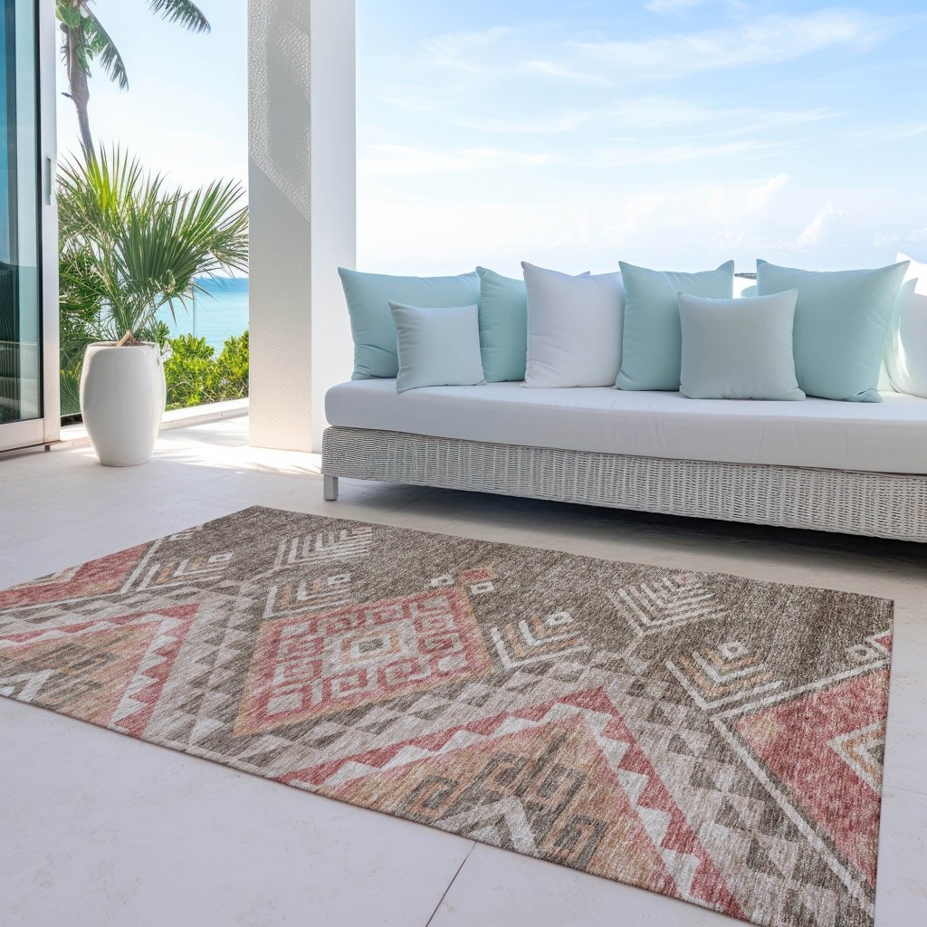 LOOMLAN Rugs Harmony Brown Washable Indoor-Outdoor Rug