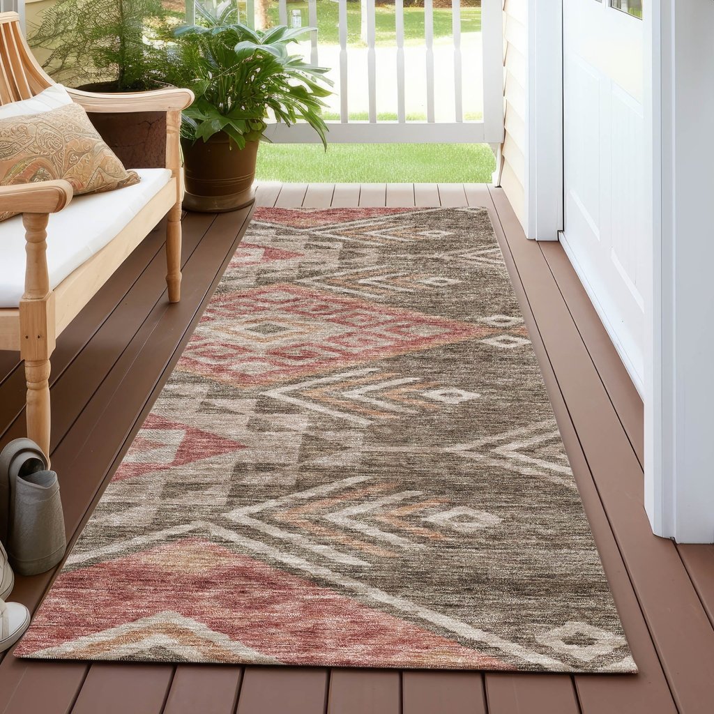 LOOMLAN Rugs Harmony Brown Washable Indoor-Outdoor Rug