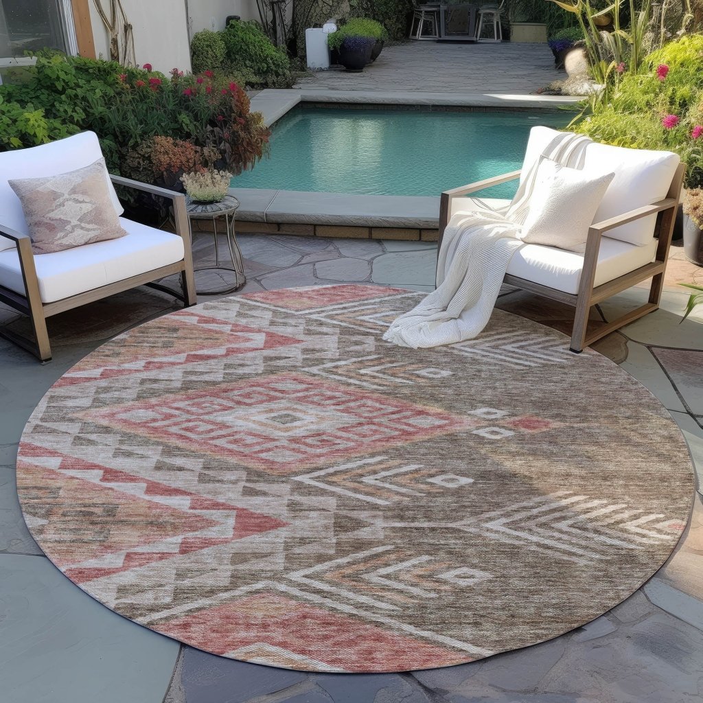 LOOMLAN Rugs Harmony Brown Washable Indoor-Outdoor Rug