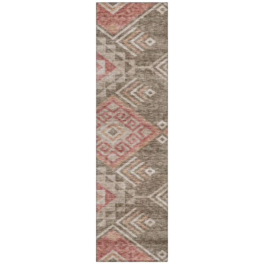LOOMLAN Rugs Harmony Brown Washable Indoor-Outdoor Rug