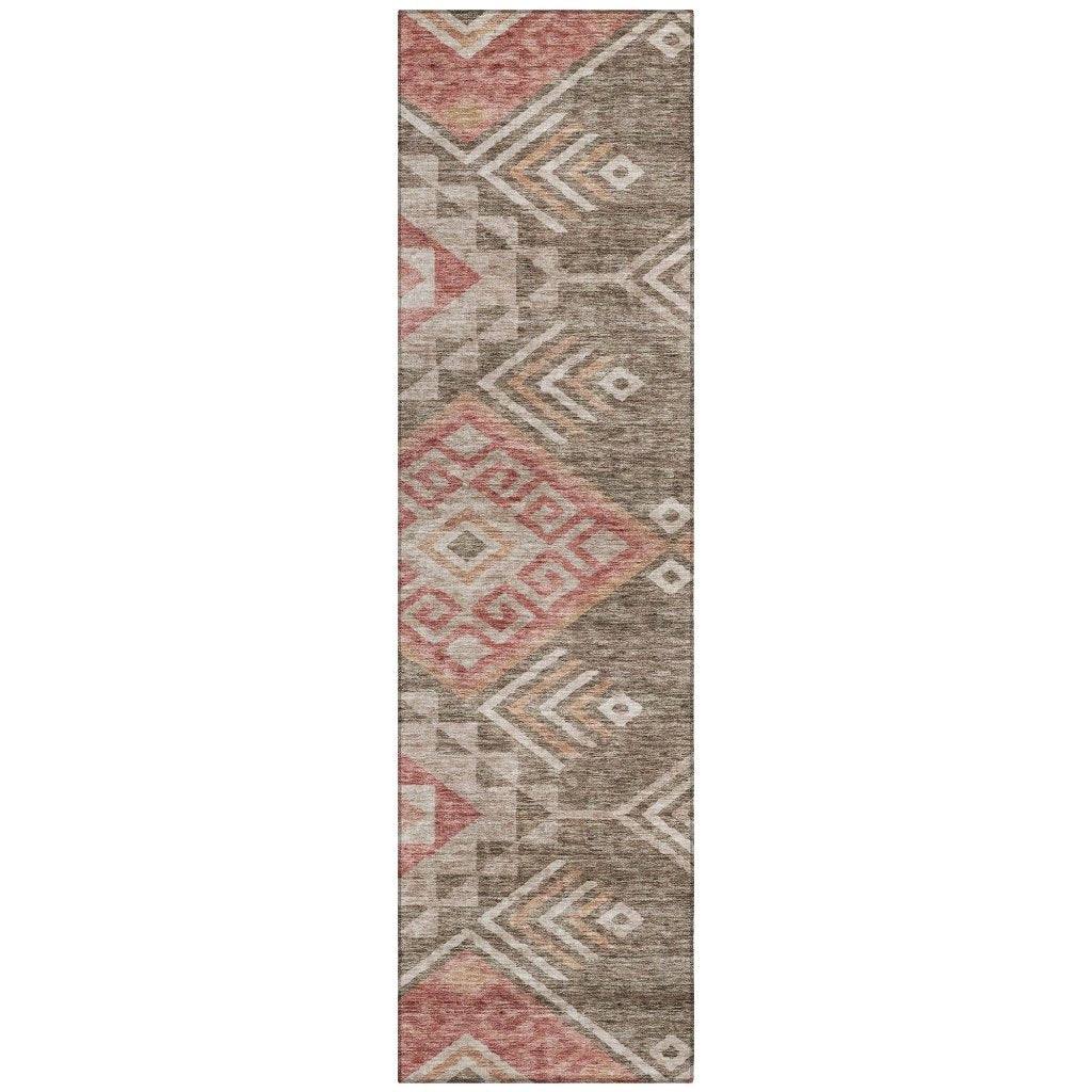 LOOMLAN Rugs Harmony Brown Washable Indoor-Outdoor Rug