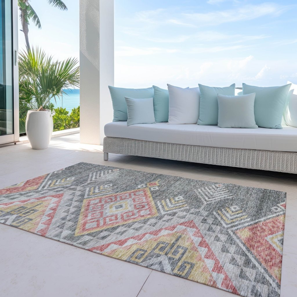 LOOMLAN Rugs Harmony Gray Washable Indoor-Outdoor Rug