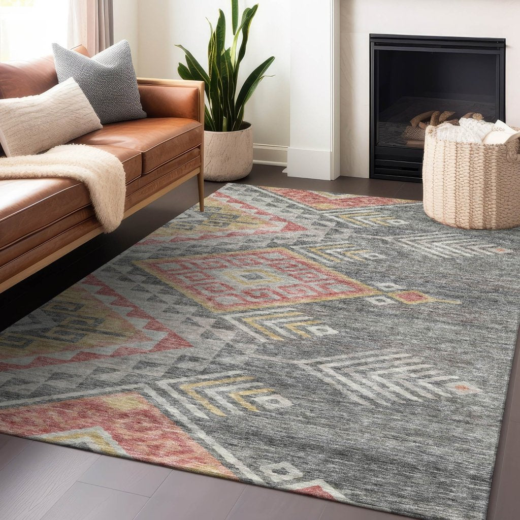 LOOMLAN Rugs Harmony Gray Washable Indoor-Outdoor Rug