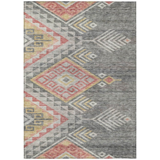 LOOMLAN Rugs Harmony Gray Washable Indoor-Outdoor Rug
