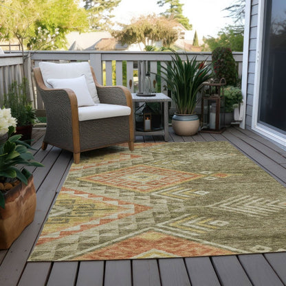 LOOMLAN Rugs Harmony Green Washable Indoor-Outdoor Rug