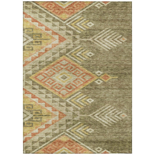 LOOMLAN Rugs Harmony Green Washable Indoor-Outdoor Rug