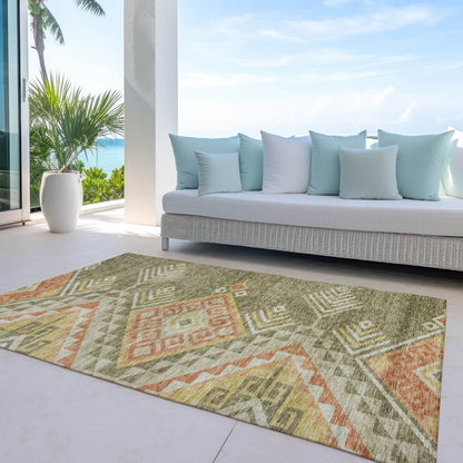 LOOMLAN Rugs Harmony Green Washable Indoor-Outdoor Rug