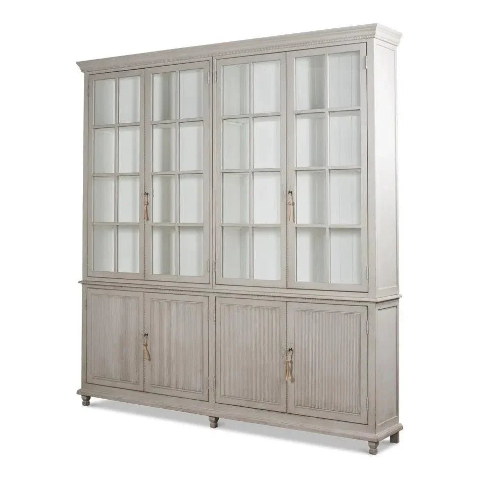 Harper Glass Doors Front Curio Bookcase Cabinets - LOOMLAN - Sarreid - Buffets & Curios