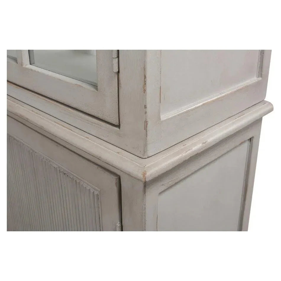 Harper Glass Doors Front Curio Bookcase Cabinets - LOOMLAN - Sarreid - Buffets & Curios