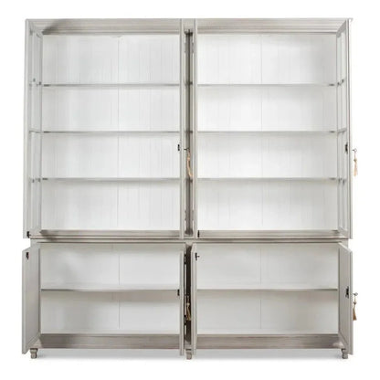 Harper Glass Doors Front Curio Bookcase Cabinets - LOOMLAN - Sarreid - Buffets & Curios