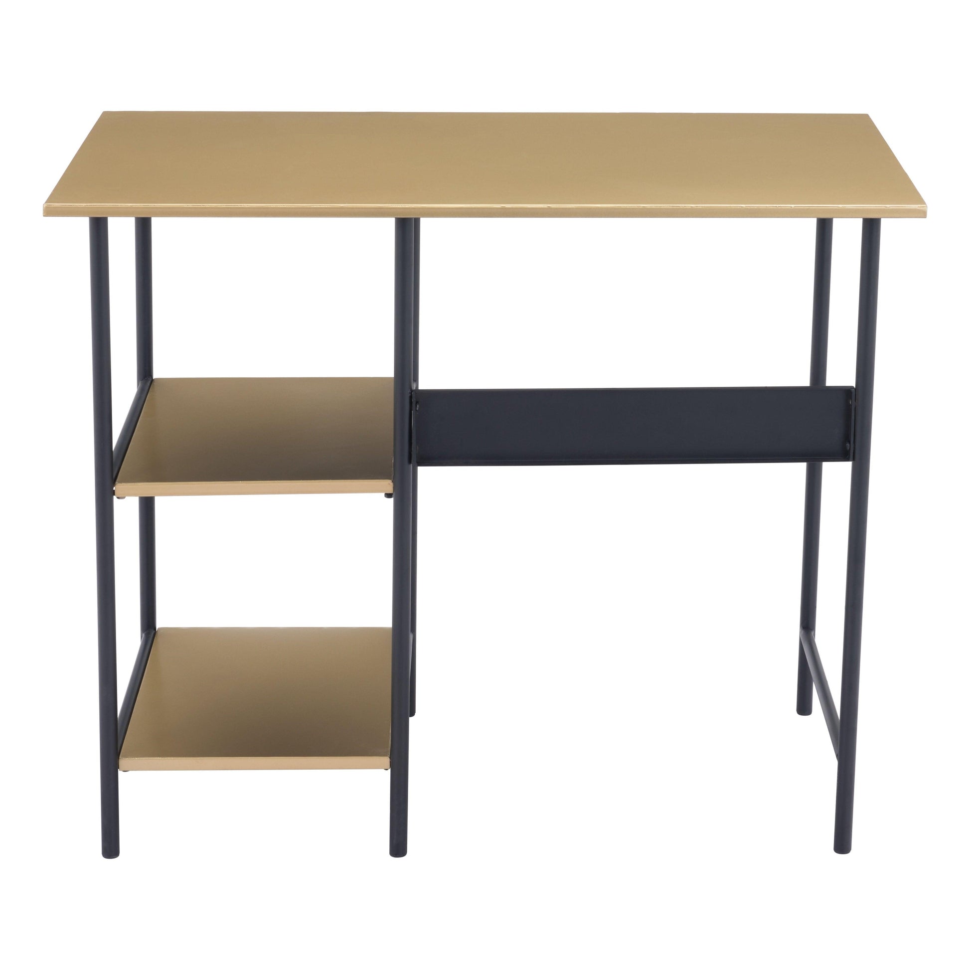 Harris Desk Brass & Black - Sideboards and Things Accents_Black, Brand_Zuo Modern, Color_Black, Depth_10-20, Finish_Hand Painted, Height_20-30, Materials_Metal, Metal Type_Steel, Product Type_Standard Desk, Width_30-40