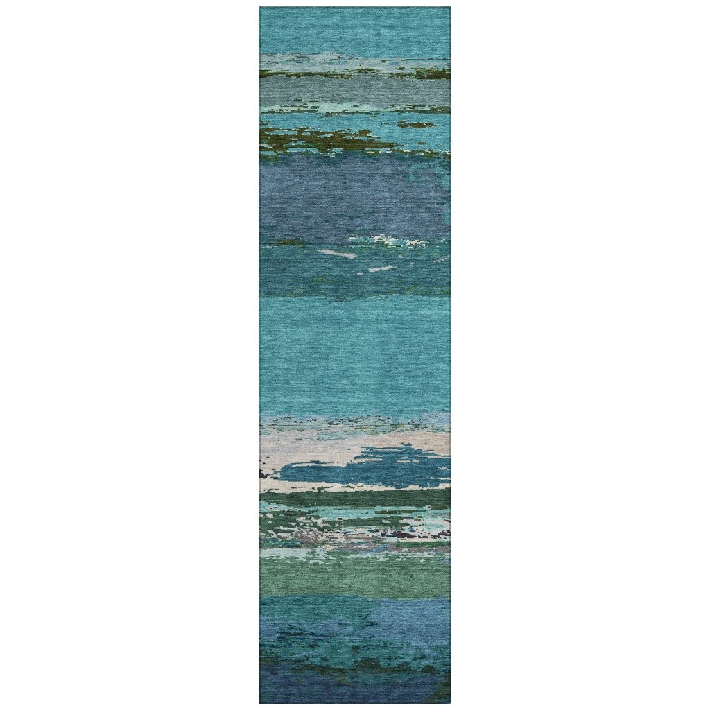 Havari Teal Washable Indoor - Outdoor Rug - LOOMLAN - LOOMLAN Rugs - Outdoor Rugs