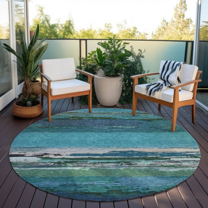 Havari Teal Washable Indoor - Outdoor Rug - LOOMLAN - LOOMLAN Rugs - Outdoor Rugs