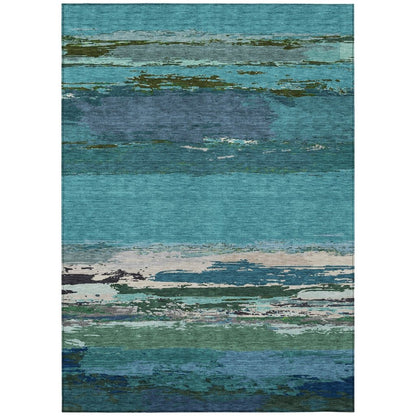 Havari Teal Washable Indoor - Outdoor Rug - LOOMLAN - LOOMLAN Rugs - Outdoor Rugs