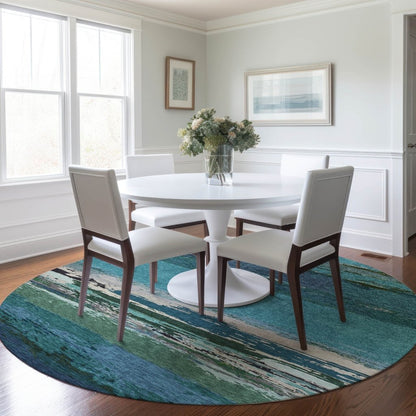 Havari Teal Washable Indoor - Outdoor Rug - LOOMLAN - LOOMLAN Rugs - Outdoor Rugs
