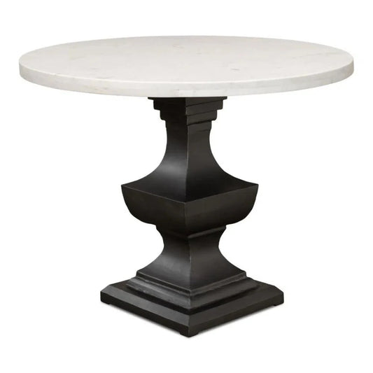 Sarreid Haviland Marble Round Dining Table White