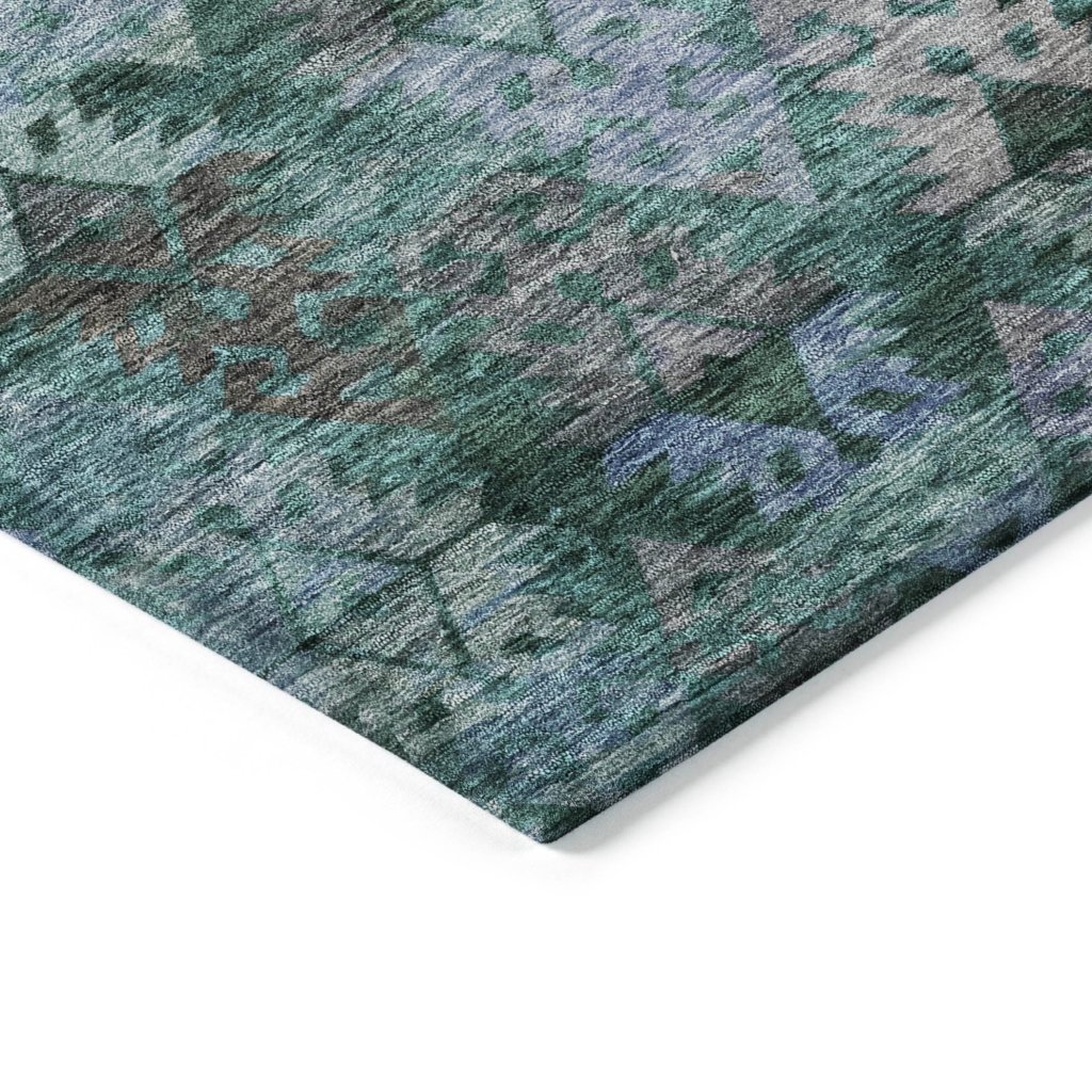 Helissa Green Washable Indoor - Outdoor Rug - LOOMLAN - LOOMLAN Rugs - Outdoor Rugs