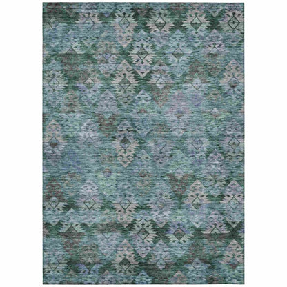 Helissa Green Washable Indoor - Outdoor Rug - LOOMLAN - LOOMLAN Rugs - Outdoor Rugs